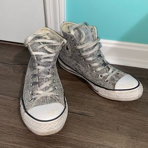Heather Silver High Top Converse